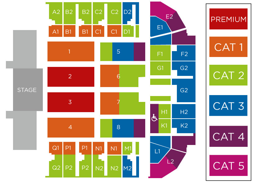 Seating plan for Andre Rieu LIVE in Maastricht